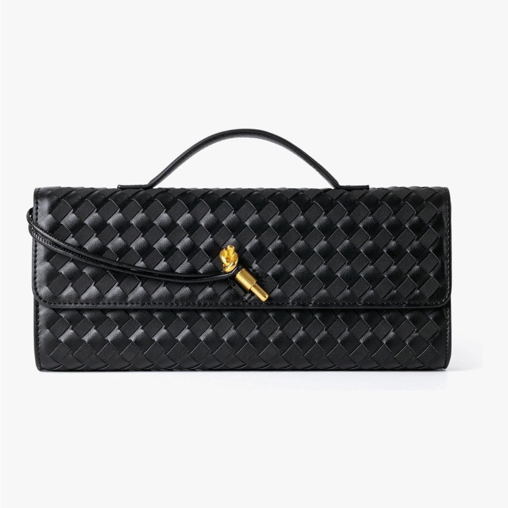 Black Woven Clutch Purse